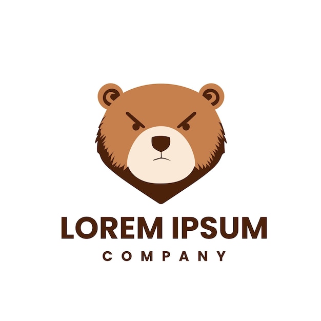 Logotipo bear minimal desenho do logotipo mascote