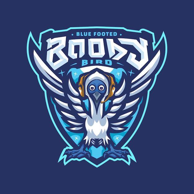 Vetor logotipo blue footed bird mascot