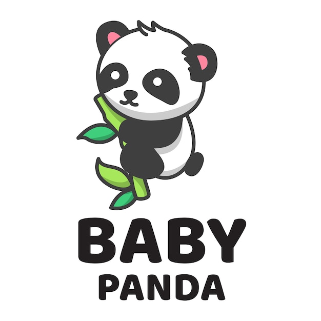 Logotipo bonito do bebê panda