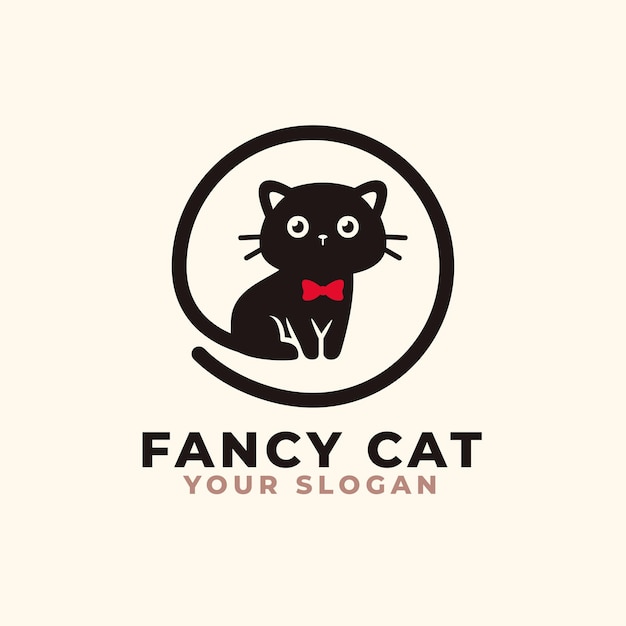 Logotipo bonito e chique do gato