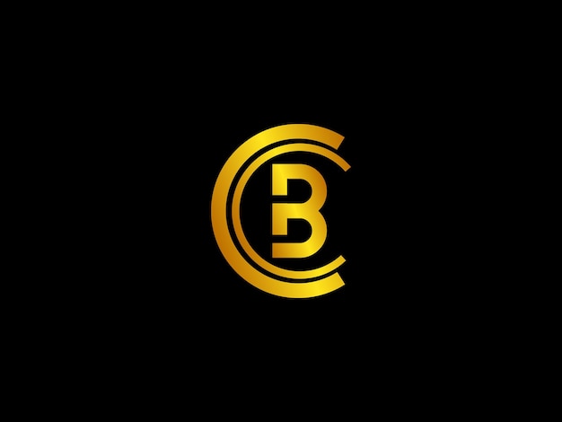 Vetor logotipo c dourado com um círculo e c dentro