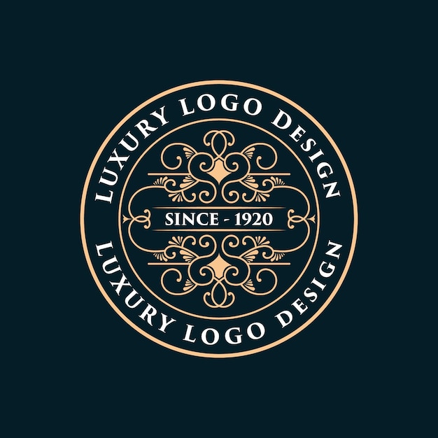 Logotipo caligráfico heráldico vitoriano de luxo retrô vintage antigo com moldura ornamental