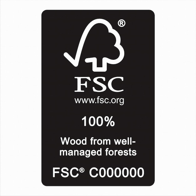 Vetor logotipo certificação rótulo internacional fsc conselho de administração florestal marcas comerciais madeira padrão