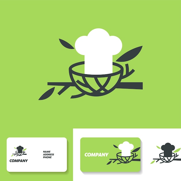 Vetor logotipo chef nest