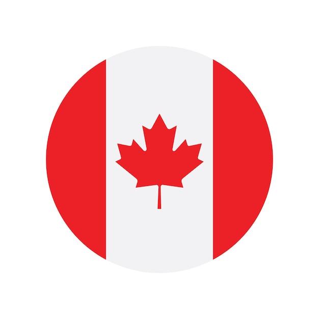 Logotipo circular da bandeira do Canadá desenho de ilustração vetorial de ícone de computador