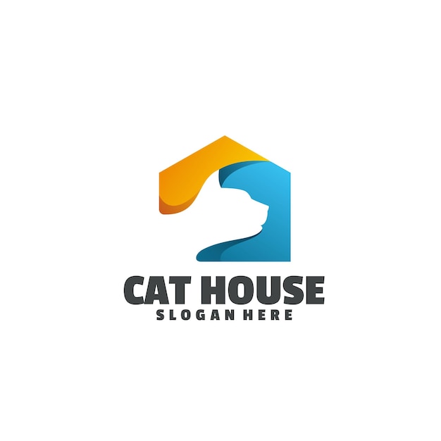 Logotipo colorido da casa do gato