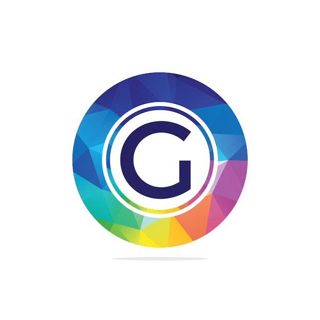 Vetor logotipo colorido da letra g na letra poligonal hexagonal g