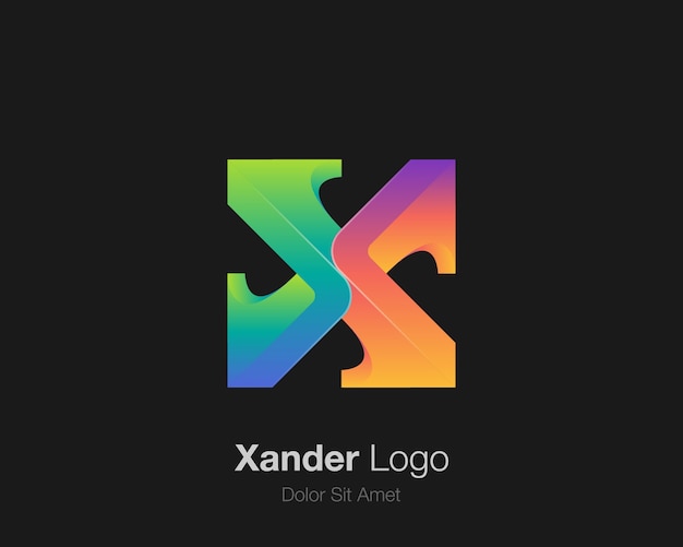 Logotipo colorido da letra x