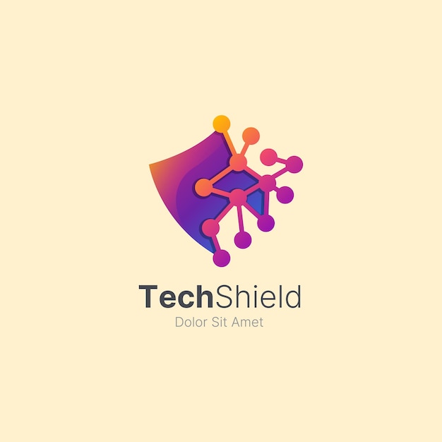 Vetor logotipo colorido da tecnologia shield it