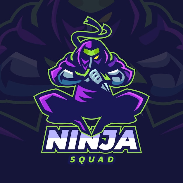 Logotipo colorido detalhado do ninja