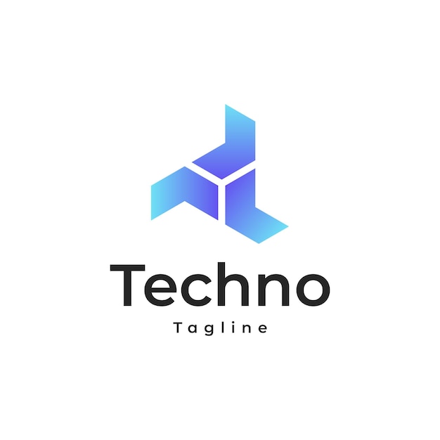 Logotipo colorido gradiente moderno de tecnologia