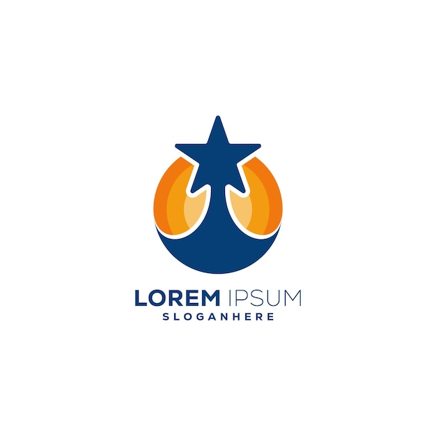 Logotipo combinado de estrela e lua