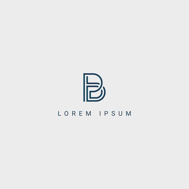 Vetor logotipo comercial de carta bp pb criativo mínimo com ícone monograma baseado em cor inicial em preto e branco