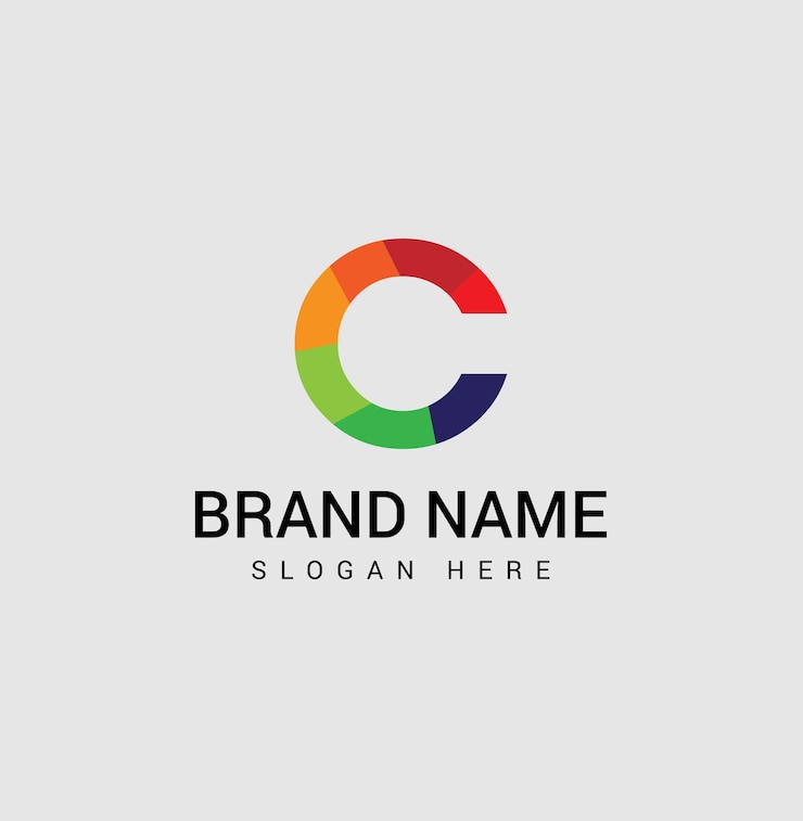 Vetor logotipo criativo abstrato da letra c é um monograma de efeito multicolor de gradiente incrível