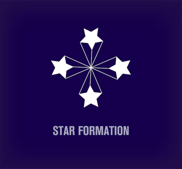 Logotipo criativo de formação de estrelas transições de cores exclusivas empresa distinta e bem-sucedida