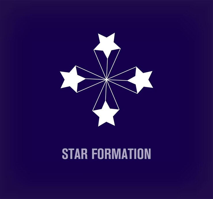 Vetor logotipo criativo de formação de estrelas transições de cores exclusivas empresa distinta e bem-sucedida