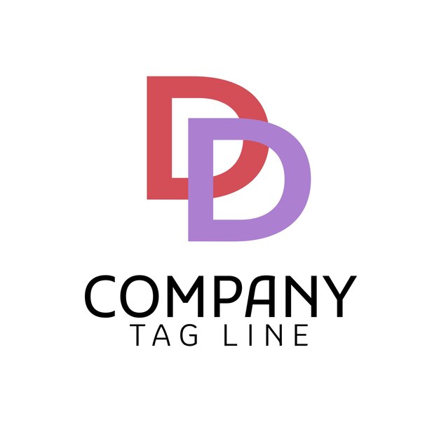 Logotipo D sobre a linha de etiqueta da empresa