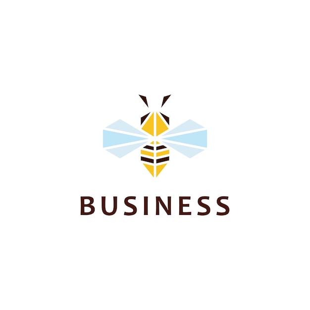 Logotipo da abelha. ícone de mel. ilustração vetorial de símbolo de mosca
