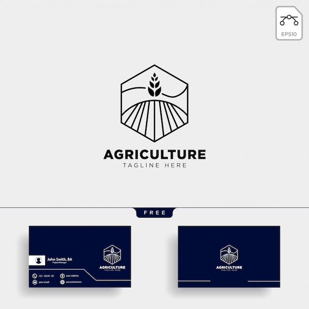 Logotipo da agricultura e modelo de cartão