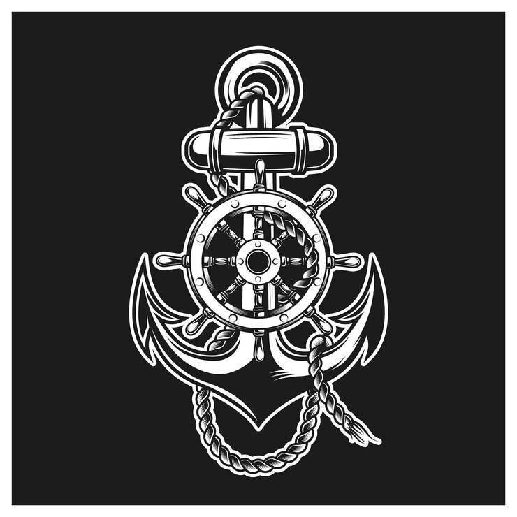 Vetor logotipo da âncora e do capitão