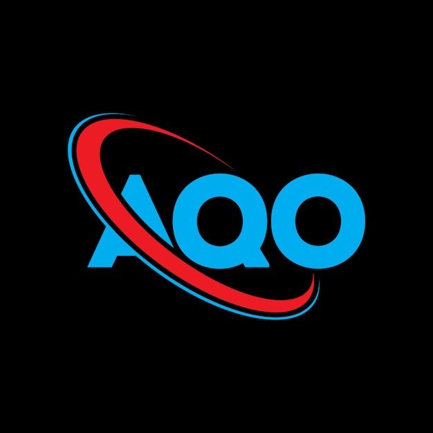 Vetor logotipo da aqo (letra aqo) logotipo inicial da aqo ligado a um círculo e uma letra maiúscula logotipo do aqo tipografia para negócios de tecnologia e marca imobiliária