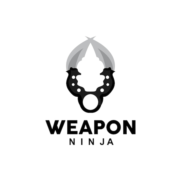 Vetor logotipo da arma arma tradicional karambit vector ferramenta de luta ninja design simples símbolo ícone ilustração