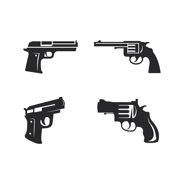 Logotipo da arma e vetor de tiro de atirador do exército ilustração design ilustração revólver de tiro militar