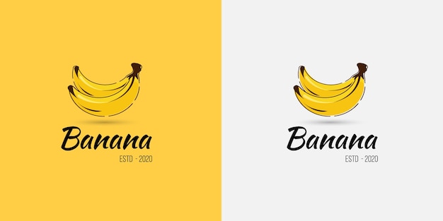 Logotipo da banana fruta orgânica para loja de frutas