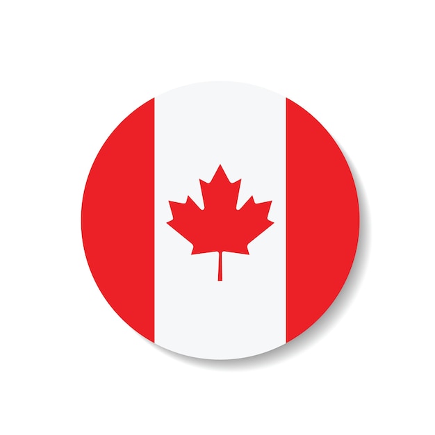Logotipo da bandeira do Canadá botão ícone de computador desenho de ilustração vetorial
