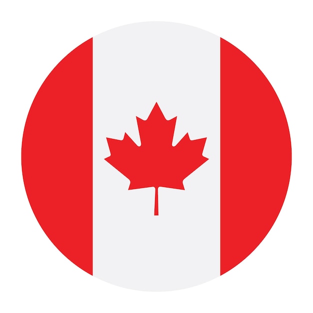 Logotipo da bandeira do Canadá em círculo ícone de ilustração vetorial de computador