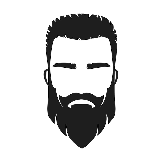 Logotipo da barbearia do homem barbudo