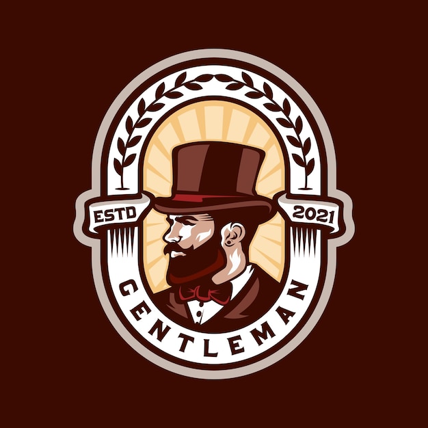 Logotipo da barbearia retrô vintage cavalheiro