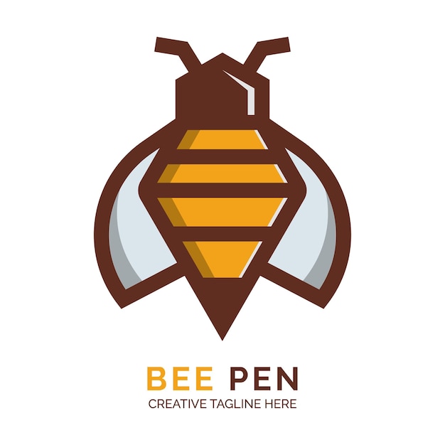 Vetor logotipo da bee pen