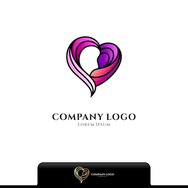 Logotipo da beleza do amor isolado no branco