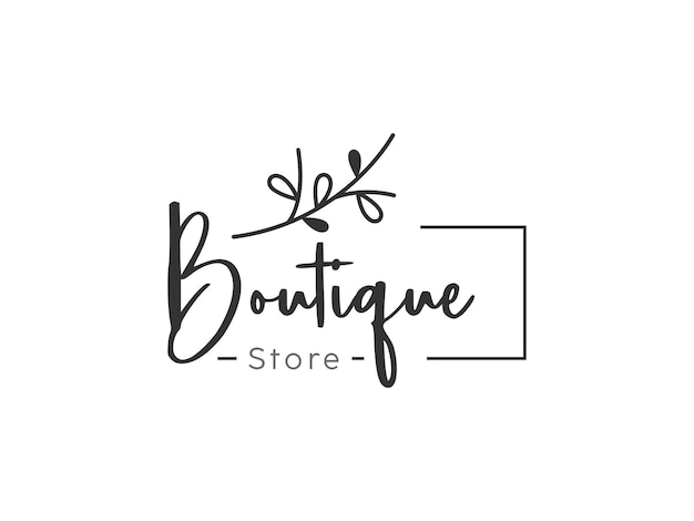 Vetor logotipo da boutique em estilo minimalista elegante