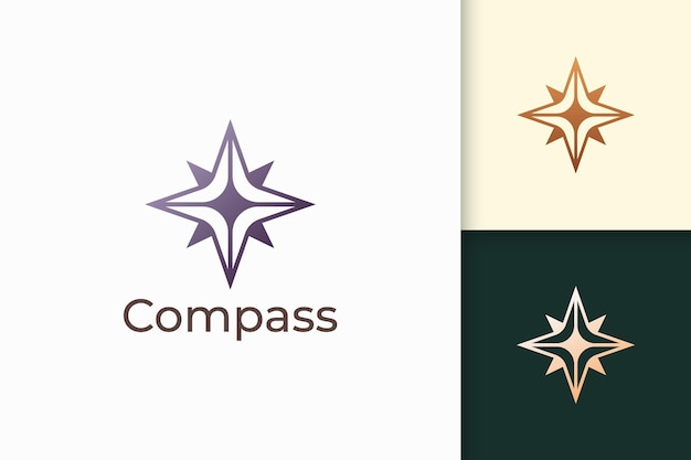 Logotipo da bússola em formato simples para empresas ou comunidades ao ar livre