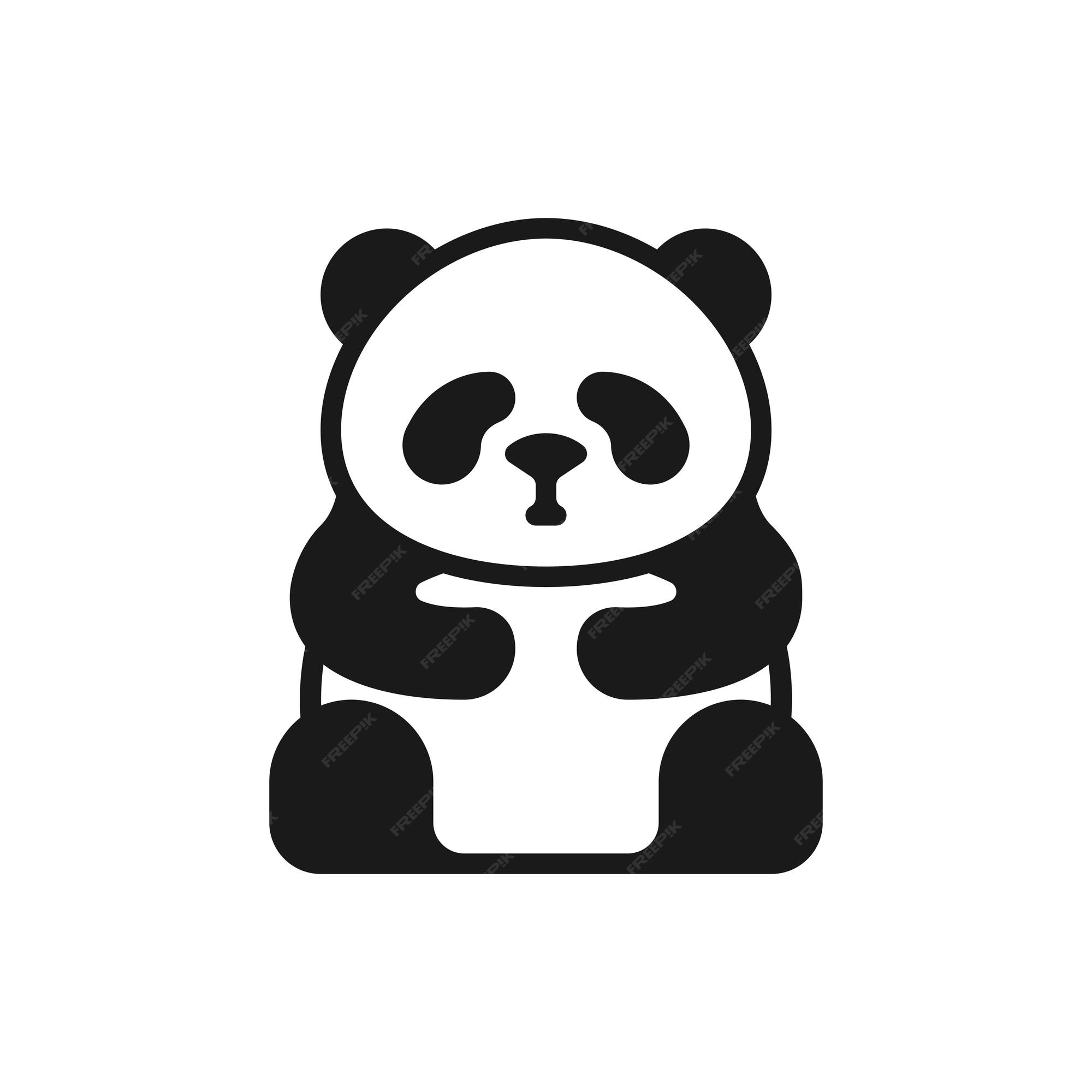 Bebê panda rosto logotipo modelo. Ícone de rosto de panda bebê. Urso  asiático. Cabeça de panda isolada sobre fundo branco imagem vetorial de  mcherevan© 290791406