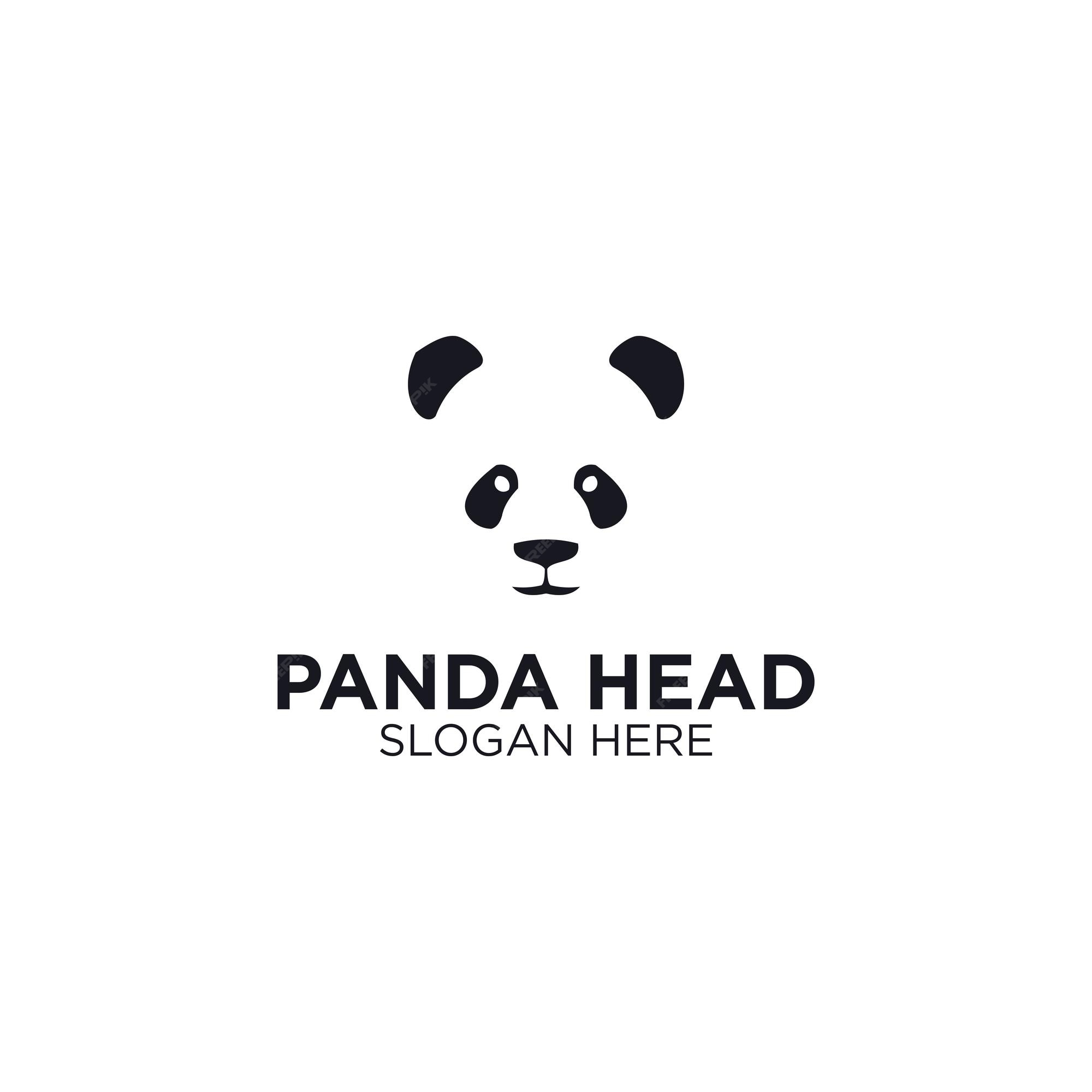 Bebê panda rosto logotipo modelo. Ícone de rosto de panda bebê. Urso  asiático. Cabeça de panda isolada sobre fundo branco imagem vetorial de  mcherevan© 290791406