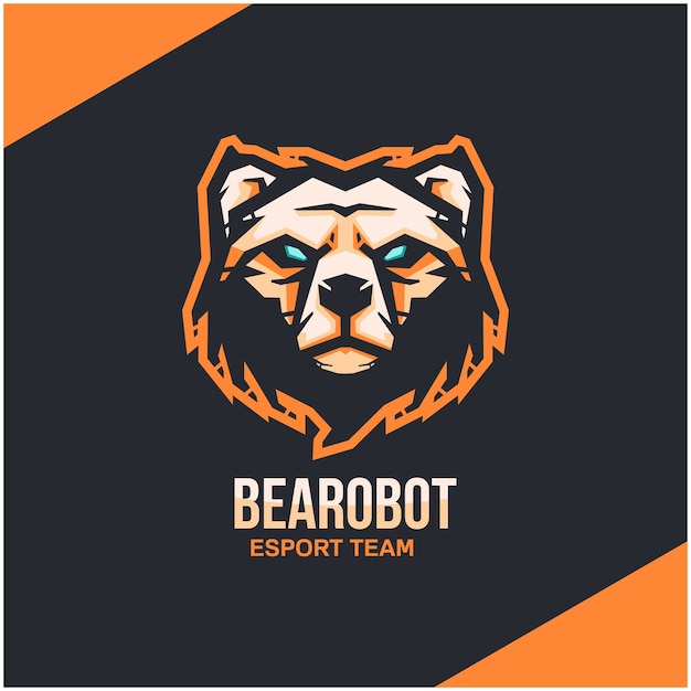 Logotipo da cabeça do urso para equipe esportiva ou esport.