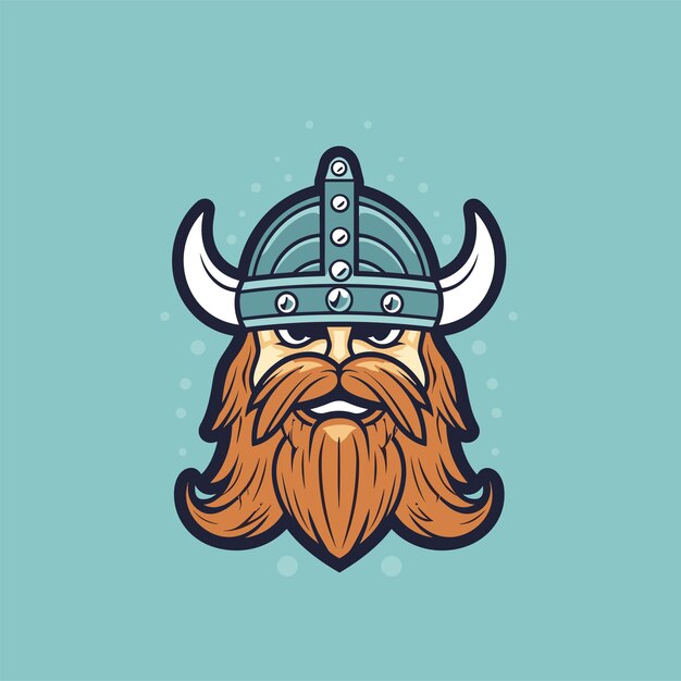 Vetor logotipo da cabeça viking silhueta mascote viking desenho de ilustração