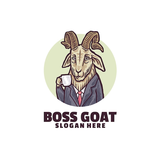 Logotipo da cabra de café boss