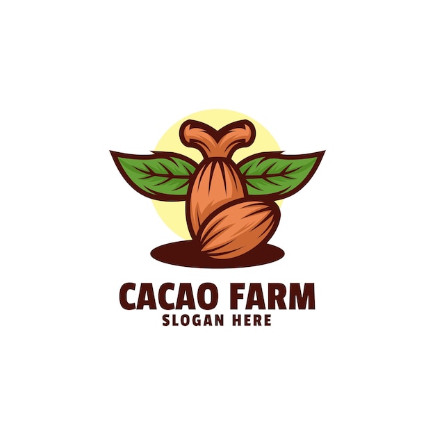 Logotipo da cacao farm simple mascot style