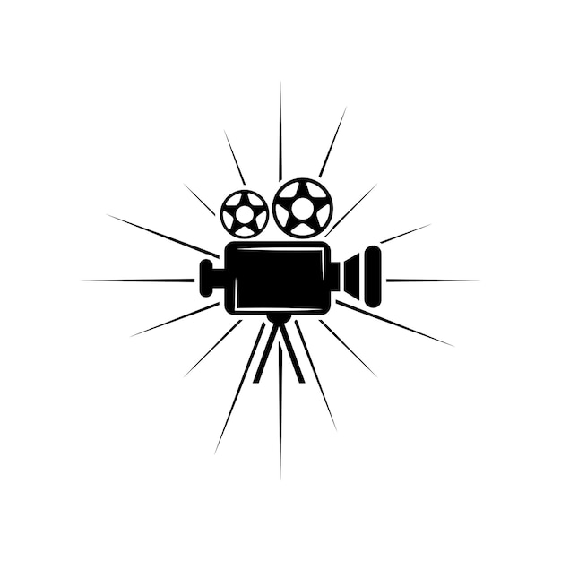 Logotipo da câmera de vídeo vintage para produção de cinema cinematográfico