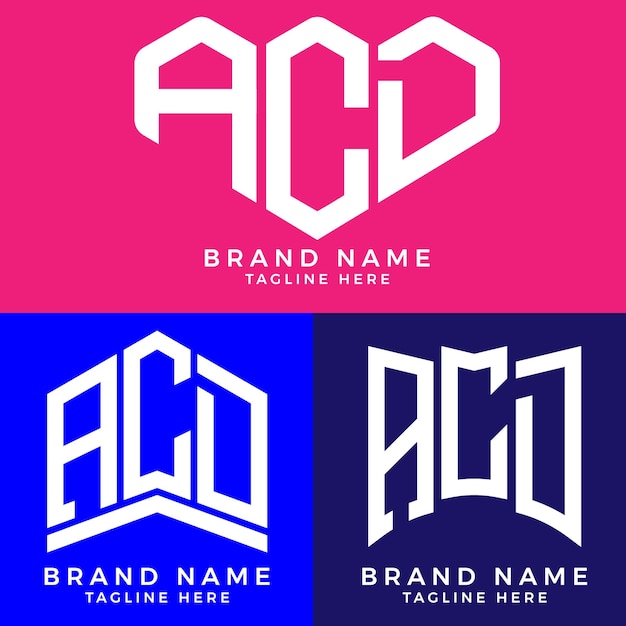 Vetor logotipo da carta acd. acd melhor imagem vetorial. design de logotipo acd monogram para empreendedores e empresas.