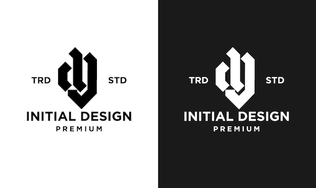 Logotipo da carta com design inicial do dj