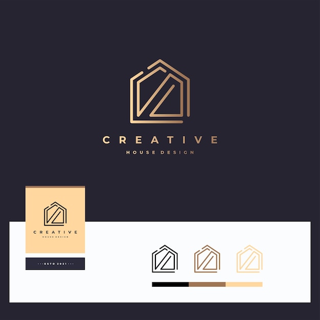 Vetor logotipo da casa criativa