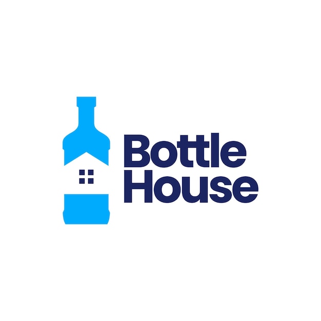 Logotipo da casa da garrafa isolado no branco