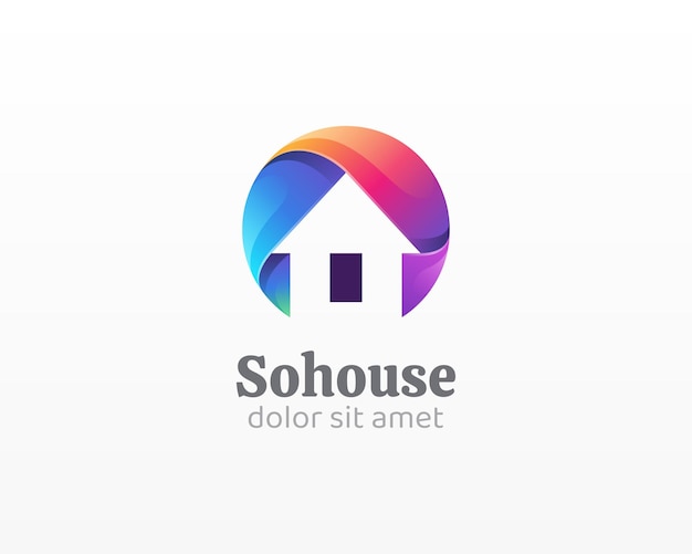 Logotipo da casa Ícone imobiliário criativo e colorido