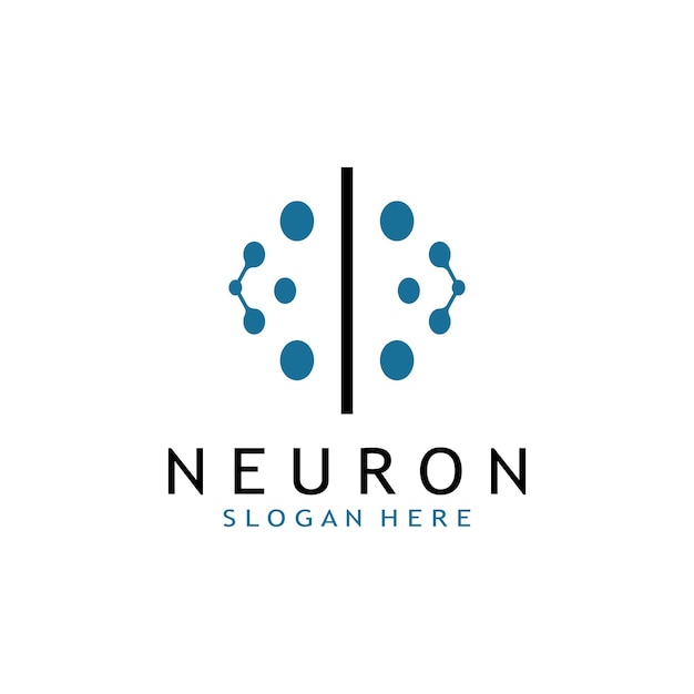 Logotipo da célula nervosa ou logotipo do neurônio com modelo vetorial