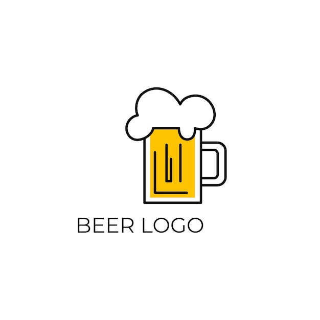 Logotipo da cerveja logotipo de um bar de restaurante de cervejaria um copo de cerveja com a inscrição do logotipo de cerveja